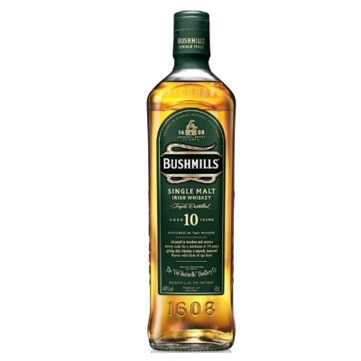 Bushmills Single Malt 10 Year Old, Bourbon & Sherry Cask, 40% whisky bottle